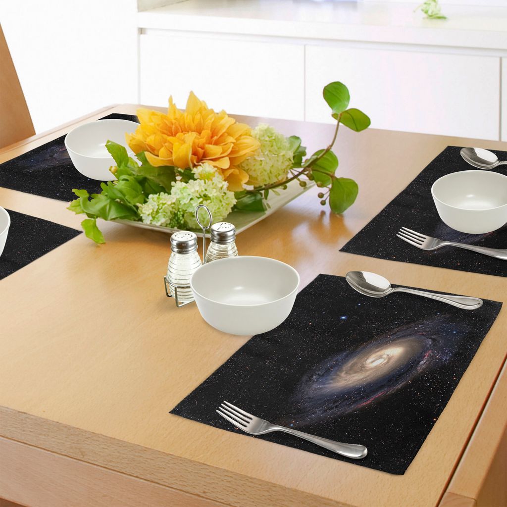 ABAKUHAUS Galaxis Platzmatten, Spiral-Universum in einem Feld von Sternen-Astronomie-Thema-tiefem Weltraum-Druck, Tiscjdeco aus Farbfesten Stoff f...