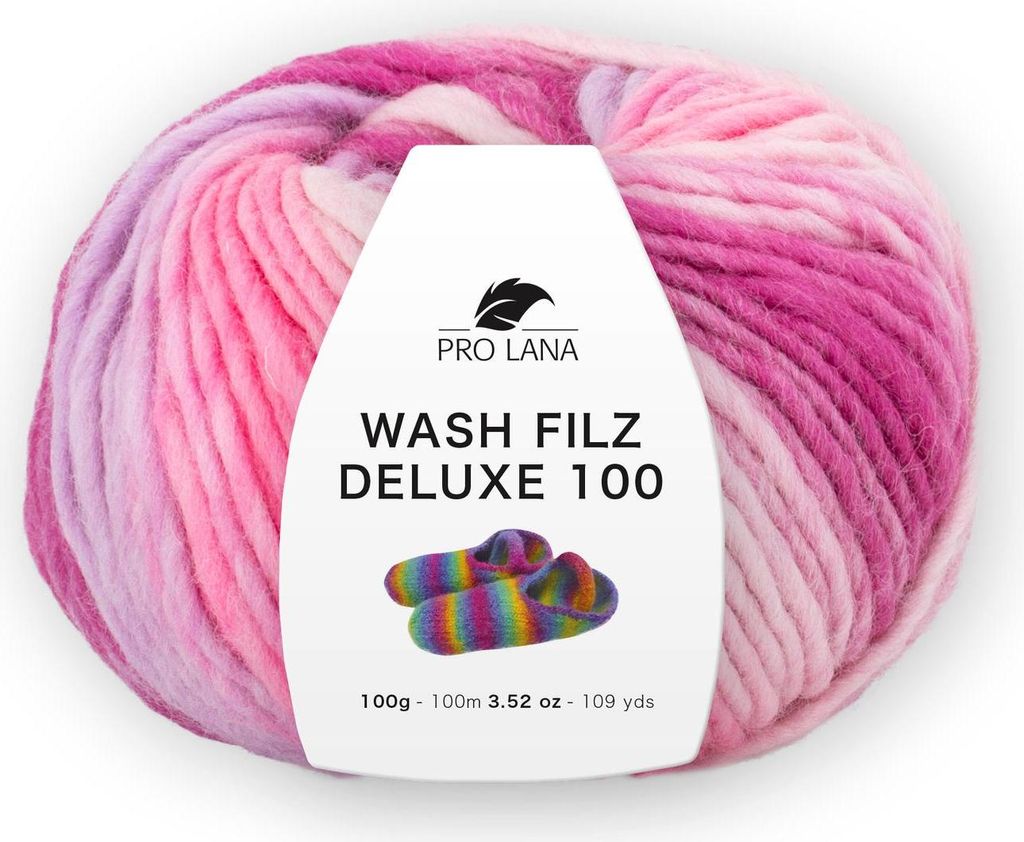 100 Gramm Pro Lana Wash Filz Deluxe 100 -1005 Rosa Mix
