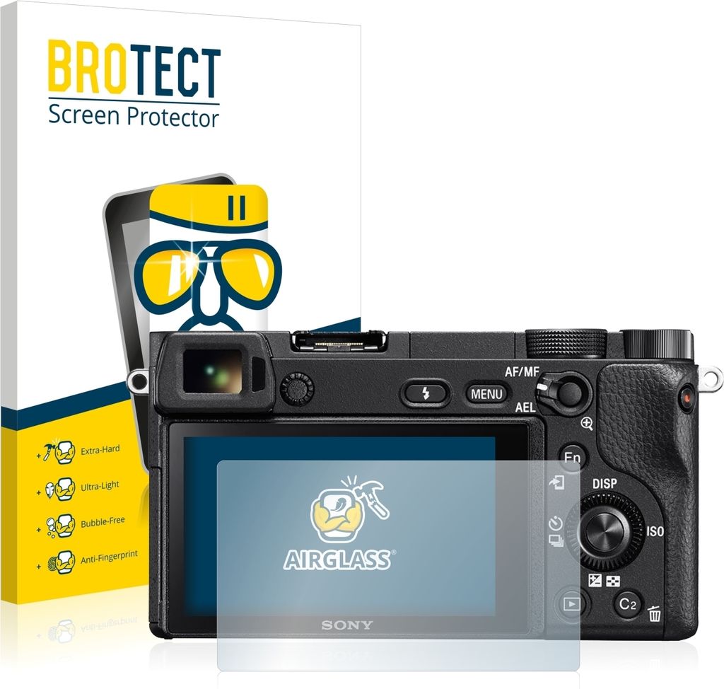 BROTECT Schutzglas für Sony Alpha 6300 Schutzfolie Panzer Folie Glas Display Schutz klar