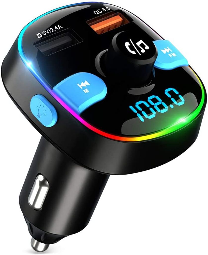 Bluetooth FM Transmitter Auto QC3.0 USB Ladegerät KFZ Freisprechanlage Adapter