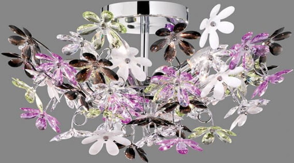 Lampa wisząca FLOWER chromowana wielokolorowy 4xE14x40W Zdjęcie produktu 