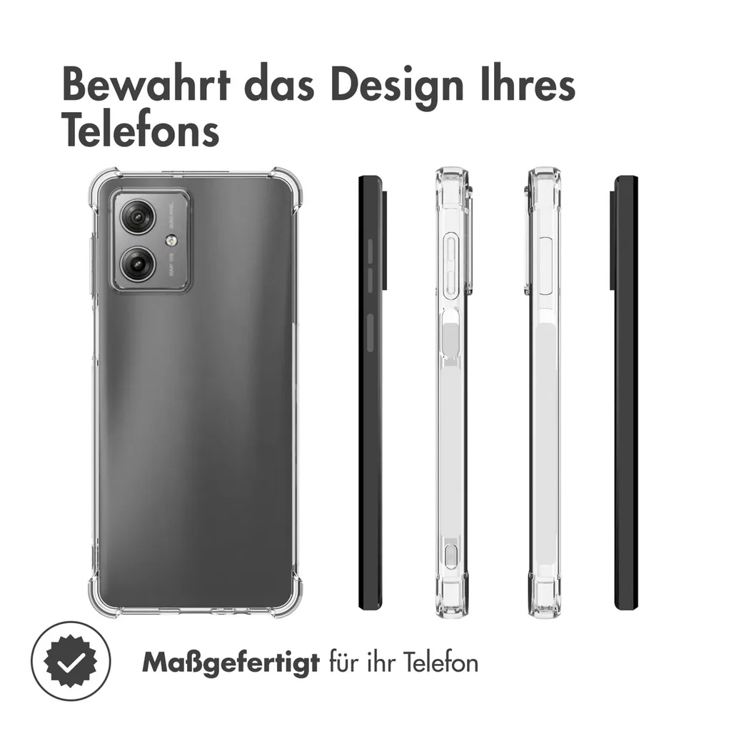 KANSi Cover per Motorola Moto G54, Vetro Temperato [2 Pack] Custodie Silicone TPU 360° Rotante Anello Magnetica Anello Ring Supporto Bumper - Nero