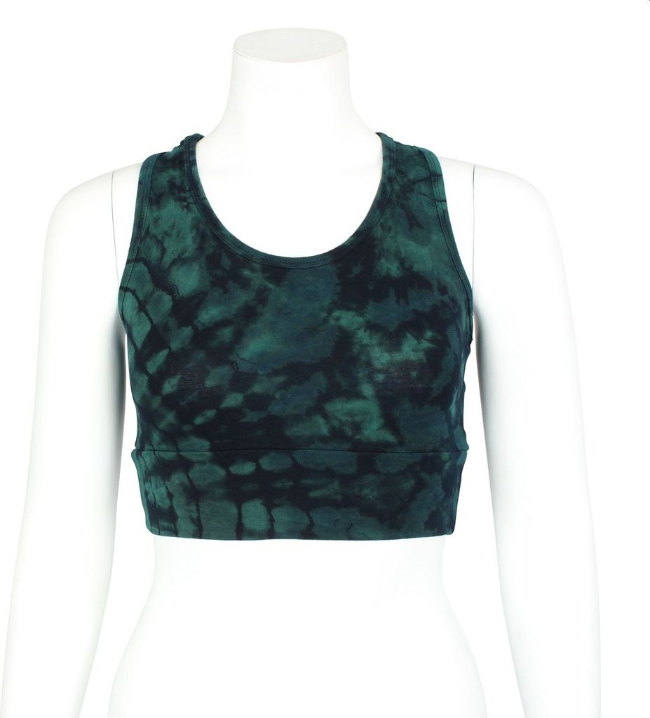 Crop Top - Racerback - Batik - Sun - schwarz - grün-blau