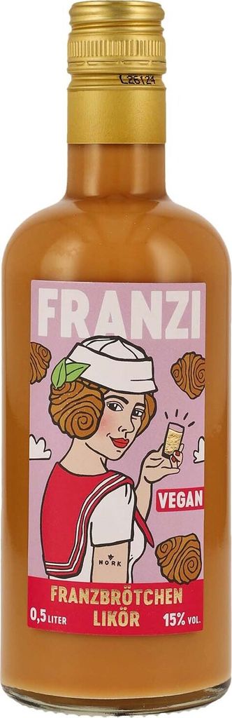 Franzi Franzbrötchenlikör - Vegan - Veganer Sahnelikör aus Produktbild 