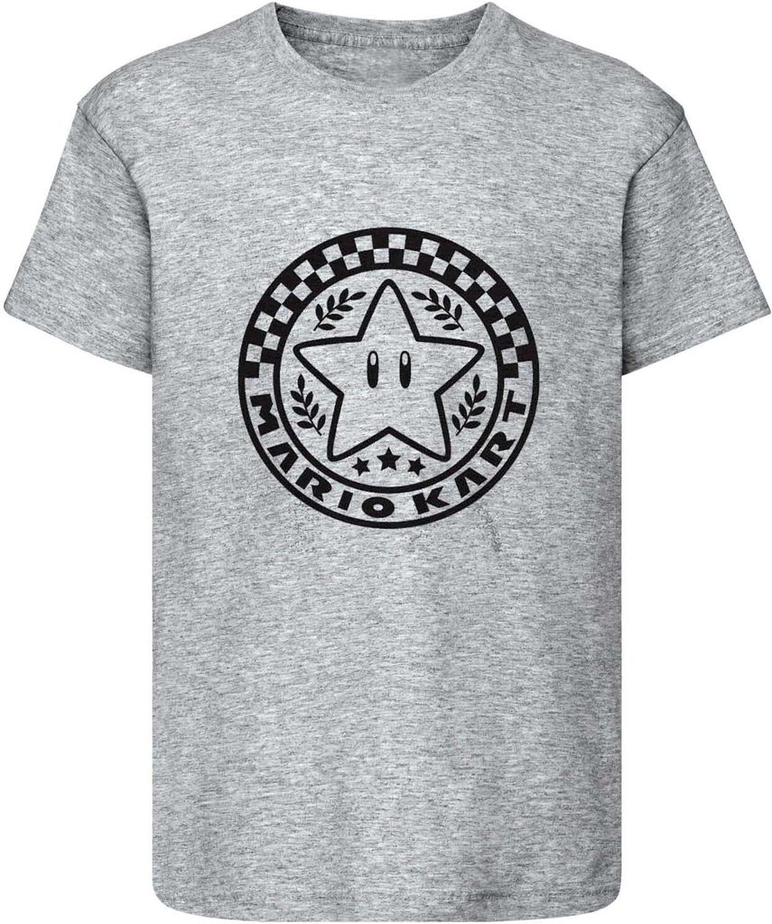 Super Mario - T-Shirt für Kinder HE485 (158) (Grau meliert)