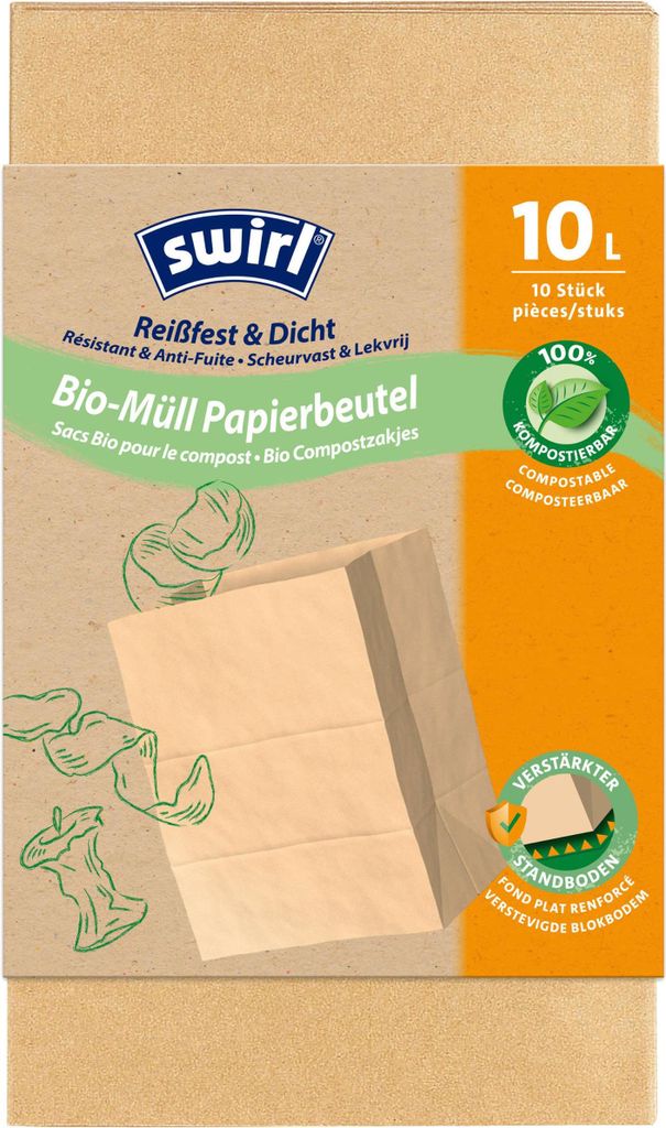 Sacchetto di carta per rifiuti organici Swirl 10L 10 pezzi Immagine del prodotto 