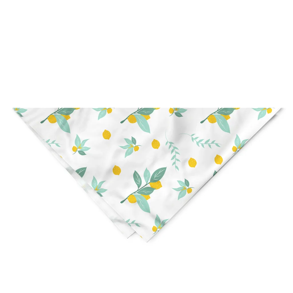 Bandana Cane ABAKUHAUS Limoni e Foglie - Foulard 55x55 cm Stile Italia - 2