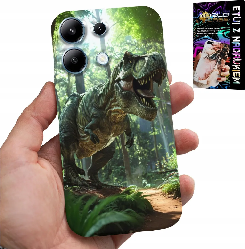Custodia Xiaomi Note 13 4G Dinosauro T-Rex + Vetro Temperato 9H