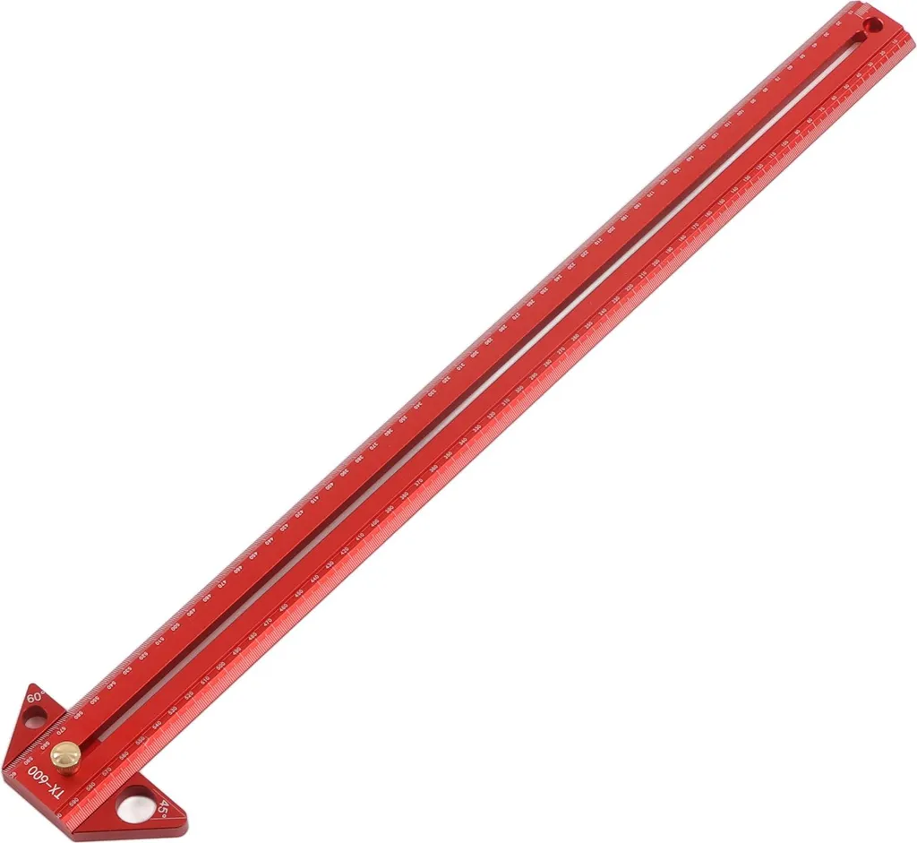 Guide de découpe pour bois avec rail en T 60 cm aluminium robuste