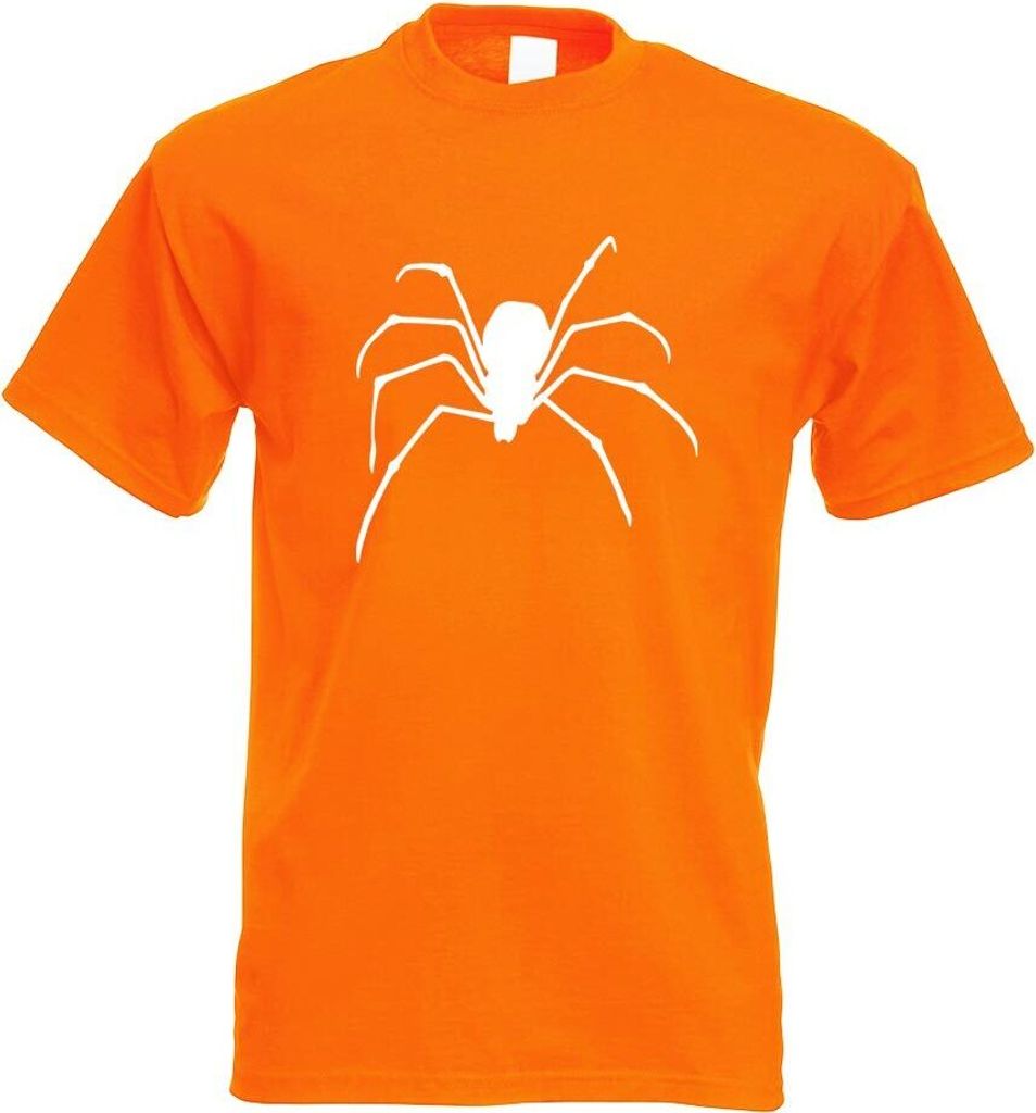 Kiwistar - T-Shirt - orange - Spinne Spider Silhouette 2 Motiv Bedruckt Funshirt Design Print - mit Motiv Bedruckt - Funshirt Design - Sport - Frei...