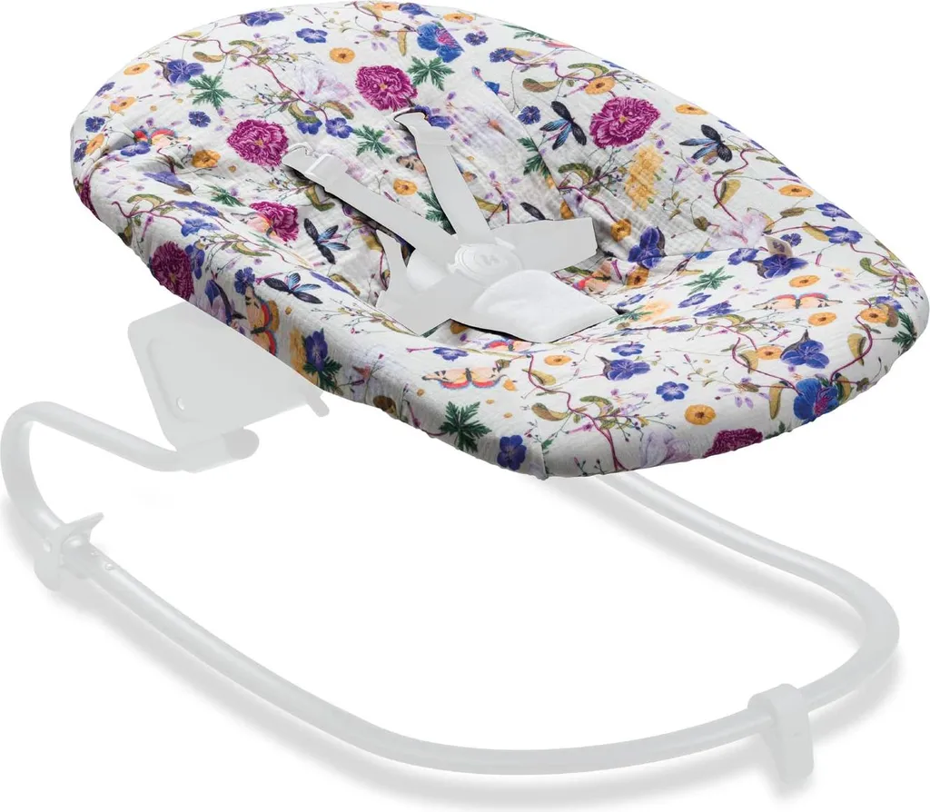 hauck copertura protettiva per sdraiette e accessori per neonati Alpha Bouncer Premium, Alpha Bouncer Deluxe, Alpha Bouncer 2in1, mussola di cotone traspirante, 85 cm x 74 cm x 0,25 cm (Beige Floral)