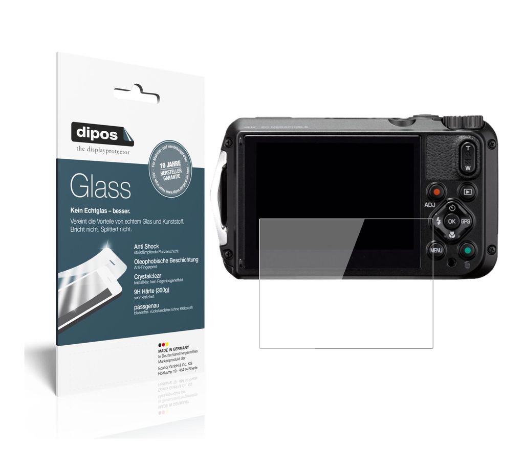1x Schutzfolie für Ricoh WG-6 - Anti-Shock 9H Folie dipos Glass Kunststoffglas