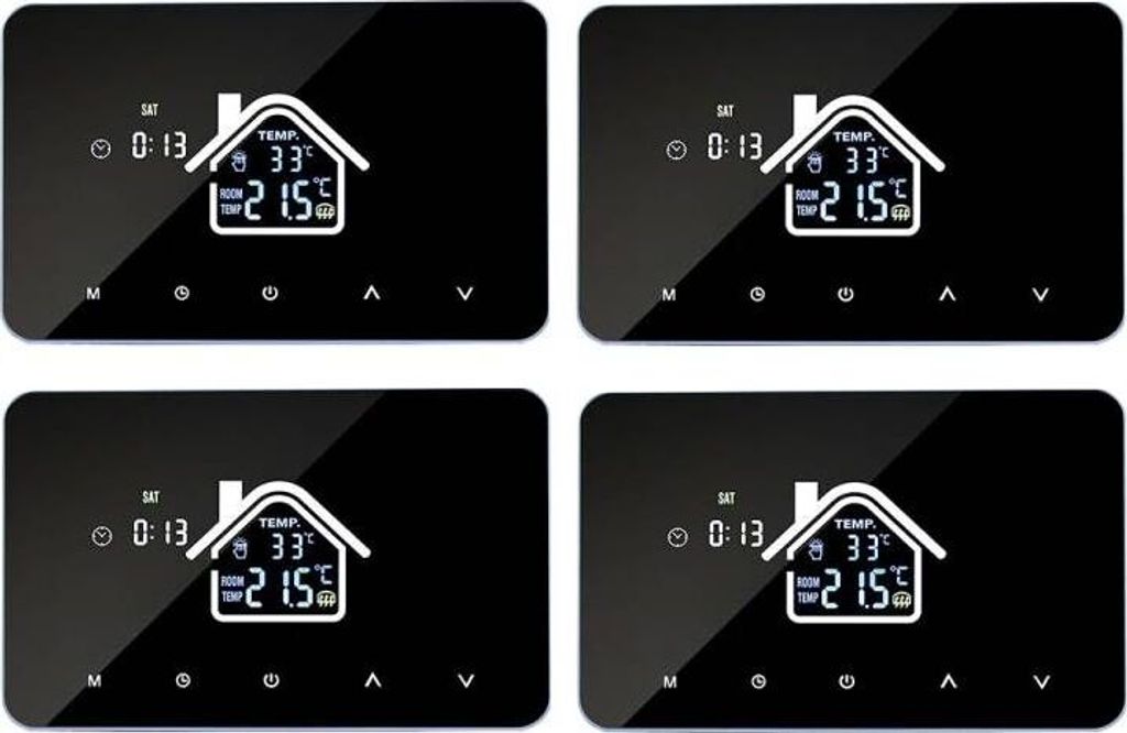 4X Digital LCD Raumthermostat Intelligenter Thermostat für Wassererwärmung Fußbodenheizung Wochenprogrammierbare Thermostat Wandthermostat Tempe...