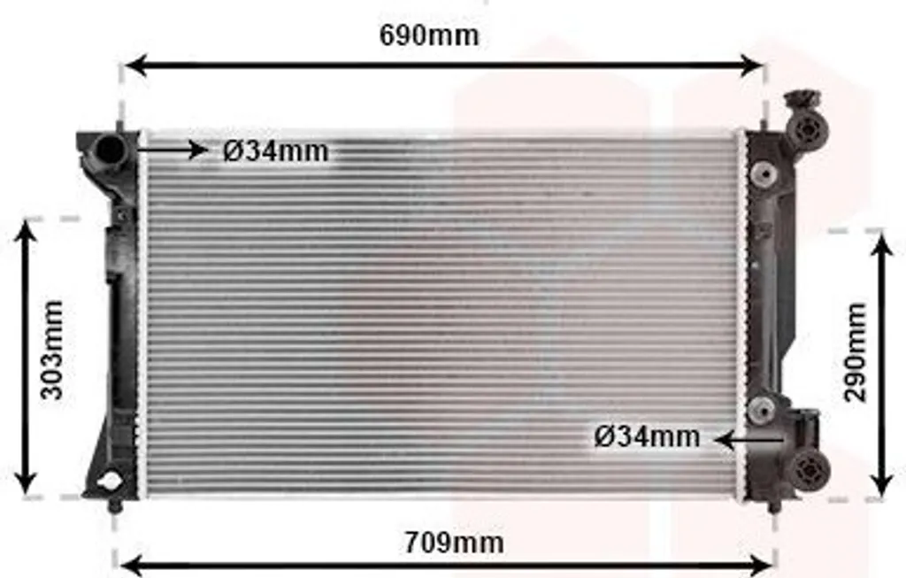 Radiateur moteur VAN WEZEL 53002293 pour TOYOTA AVENSIS T25 Essence