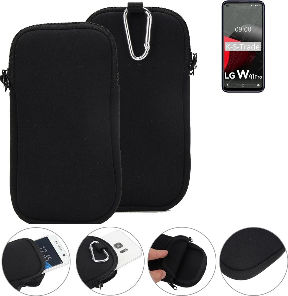 K-S-Trade Neopren-Hülle Handyhülle kompatibel mit LG Electronics W41 Pro Schutzhülle Neoprenhülle Sleeve Schutz-Hülle Gürtel Tasche Case Holster