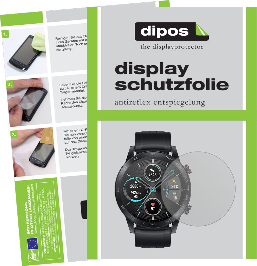 1x Schutzfolie für Honor Magic Watch 2 46mm matt Displayschutzfolie Folie Display Schutz dipos