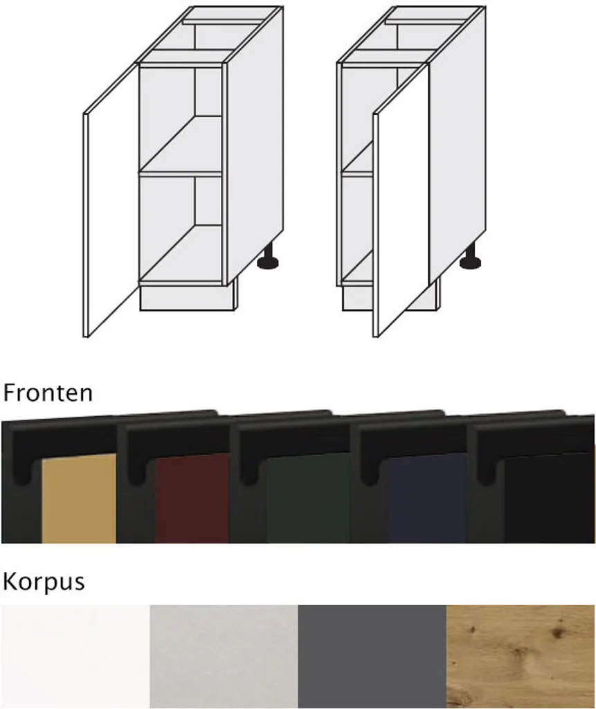 Occasione Base Cucina VELDEN 30x50x82 cm Nero Matt | Alta Qualità