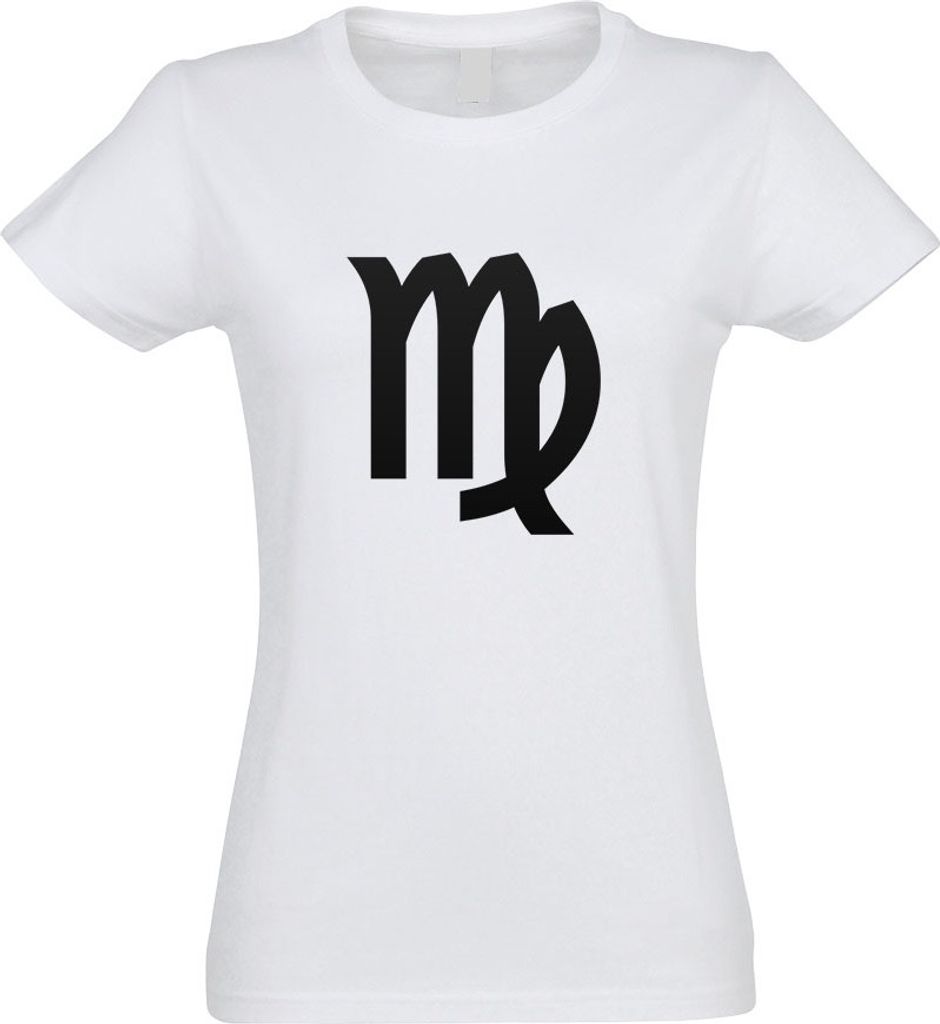 Kiwistar - T-Shirt tailliert - Damen - Weiss - Jungfrau Sternzeichen - mit Motiv Bedruckt - Funshirt Design - Sport - Freizeit - Damen - XL