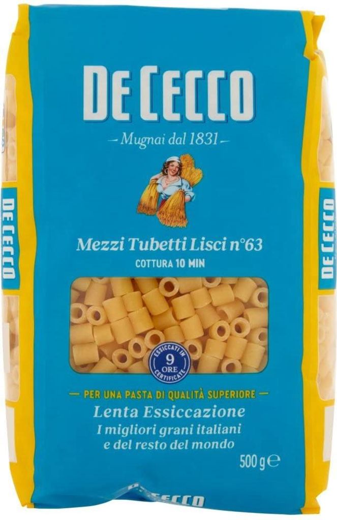 10x Pasta De Cecco 100% Italienisch Mezzi Tubetti Lisci Produktbild 