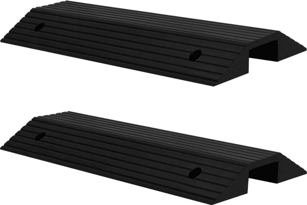 The Living Store Brückenschwellenrampe 2 Stk. 80x40x8 cm Gummi