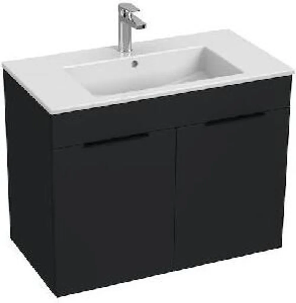 Meuble de salle de bain 80 cm Jika Cube anthracite mat pour rénovation