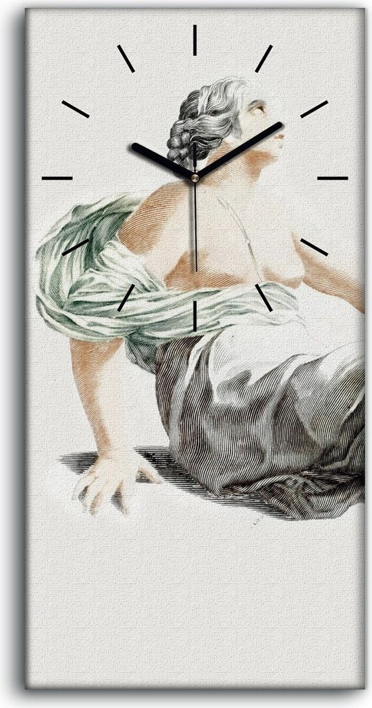 Dekor Leinwand Uhr Wandbilder 30x60 Zeichnung Alte Frauen Früchte Kunst - schwarze Hände