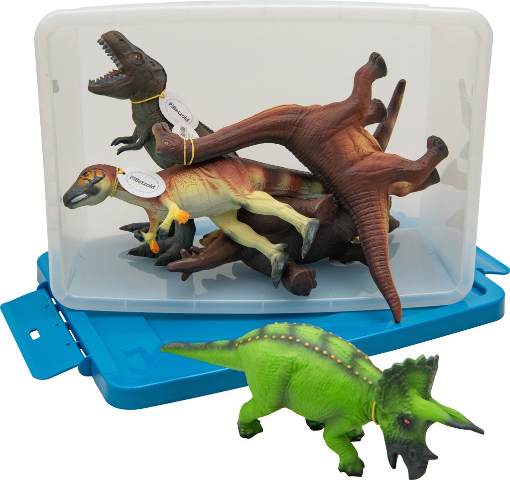 Betzold Dinosaurier Soft-Tier-Set, Naturkautschuk, Box zur Aufbewahrung: Ja