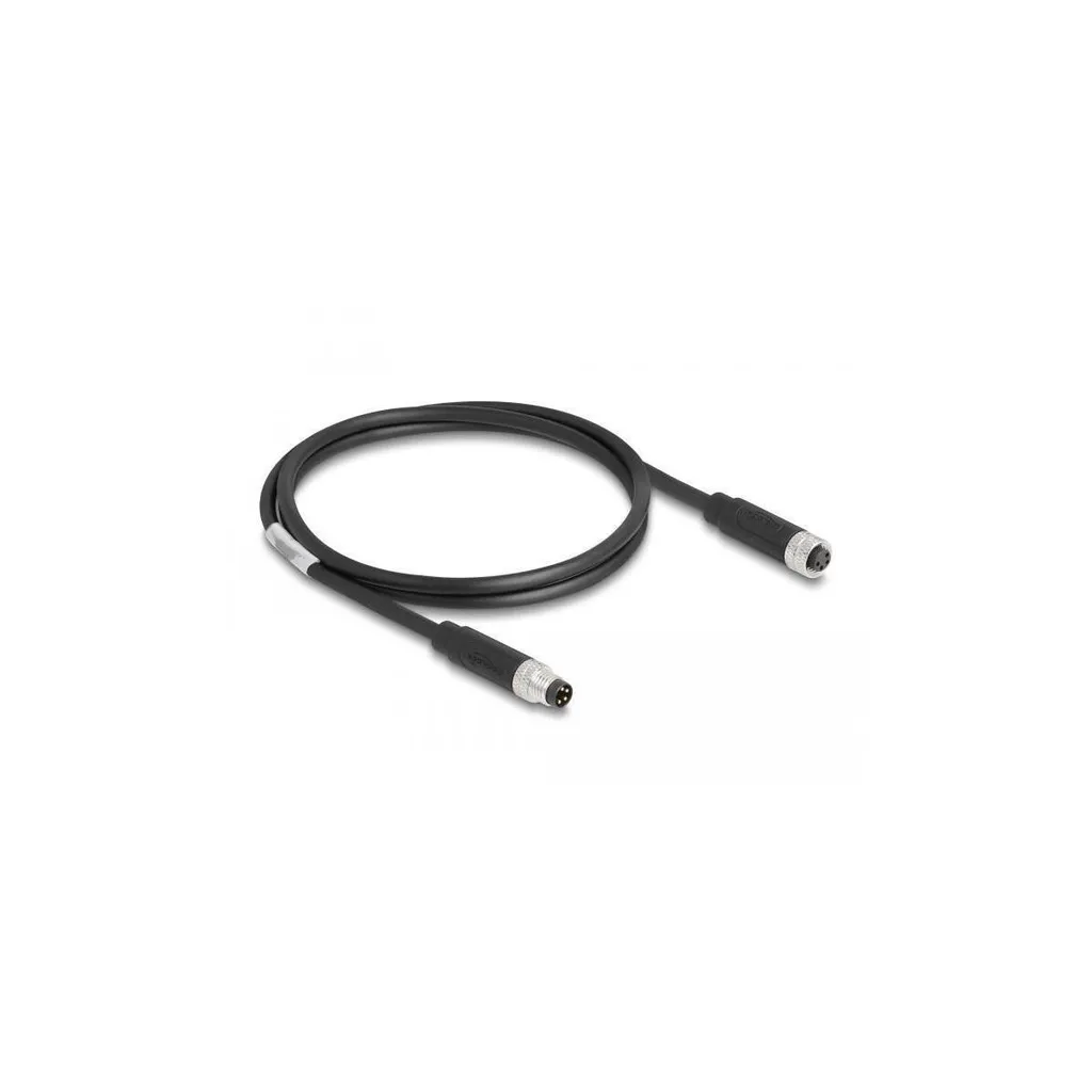 Delock M8 Cavo 4 Pin Codice A PUR 1m - Cavo Industriale IP67 Maschio-Femmina