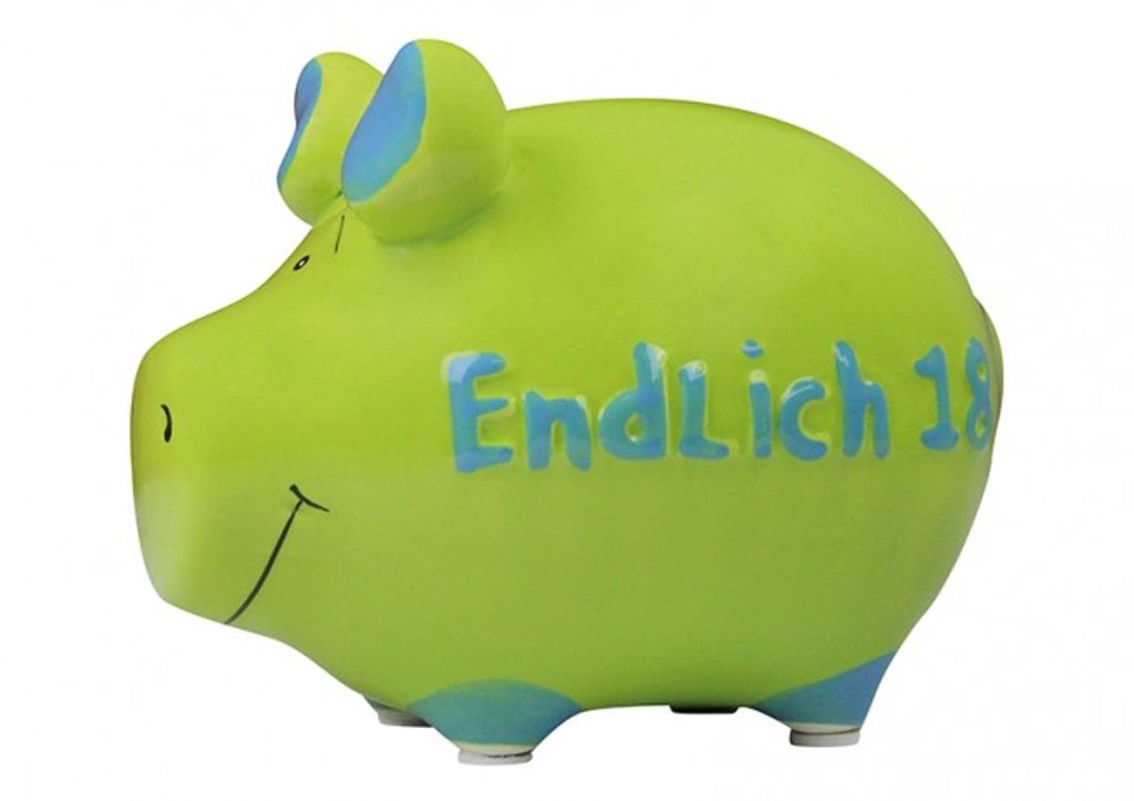 KCG 101223 Spardose Schwein "Endlich 18" - Keramik, klein Produktbild 