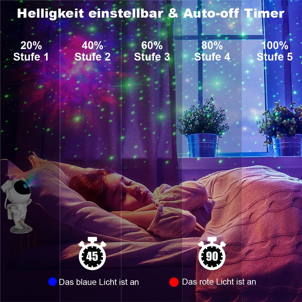 Astronaut Nachtlicht LED Sternenhimmel Licht Projektor Produktbild 13