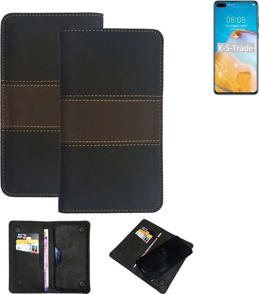 K-S-Trade Hülle Handyhülle kompatibel mit Huawei P40 4G Schutzhülle Walletcase Bookstyle Tasche Schutz Case Handytasche Wallet Cover Kunstleder