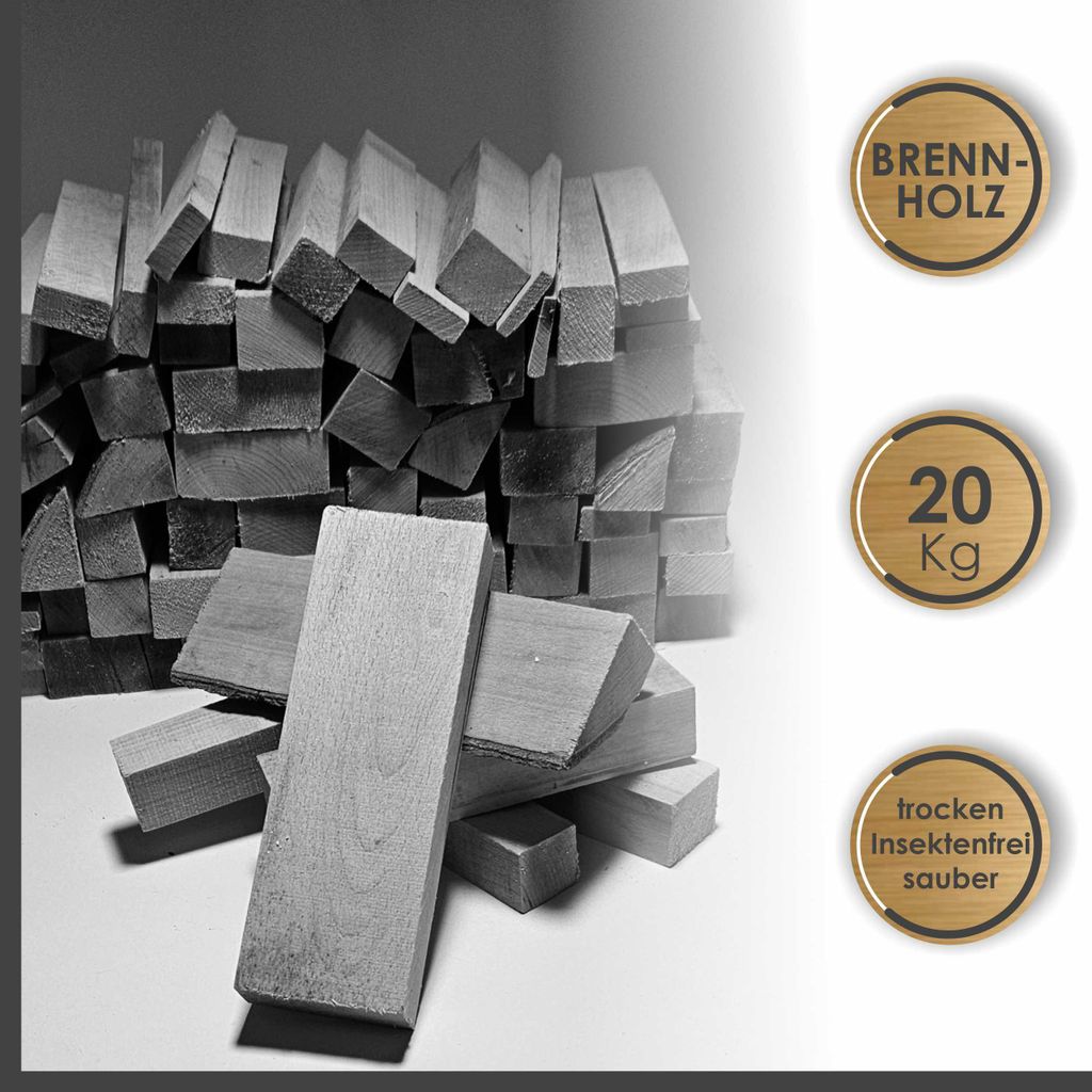 Brennholz 20kg Feuerholz Kaminholz Feuerschale getrocknet staubfrei ofenfertig