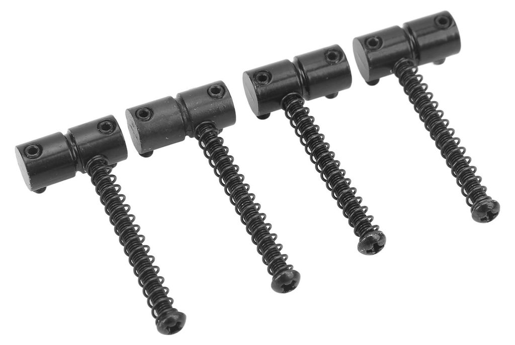 4 Stück Metall-Stegreiter für E-Gitarren, 4-saitige Bässe, Drucksättel, Ersatzteil, Schwarz