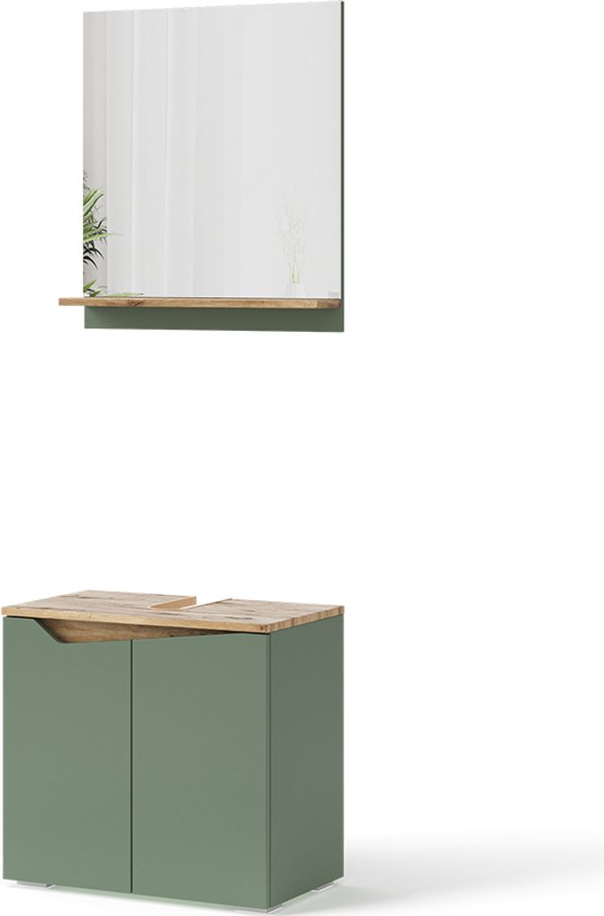 Badmöbel-Set Vicco Marelle Grün/Artisan 2 Teile, Model 54701