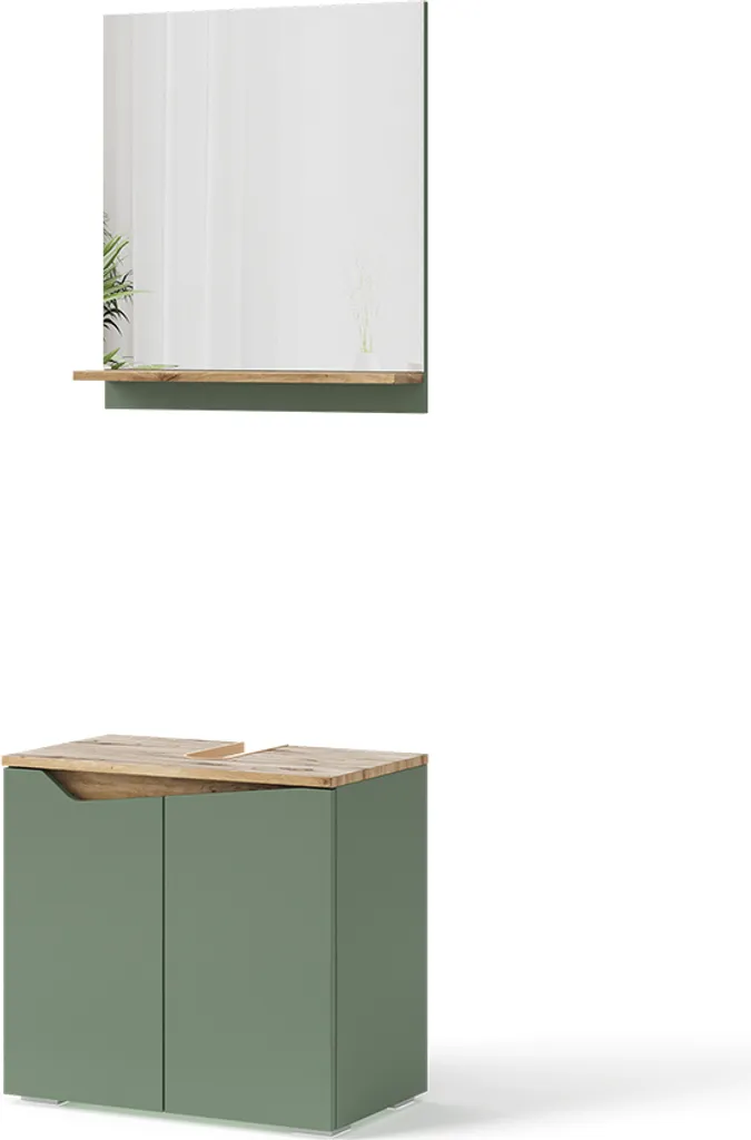 Aménagement Salle de Bain Vert Vicco Marelle : Duo de Meubles Stylés