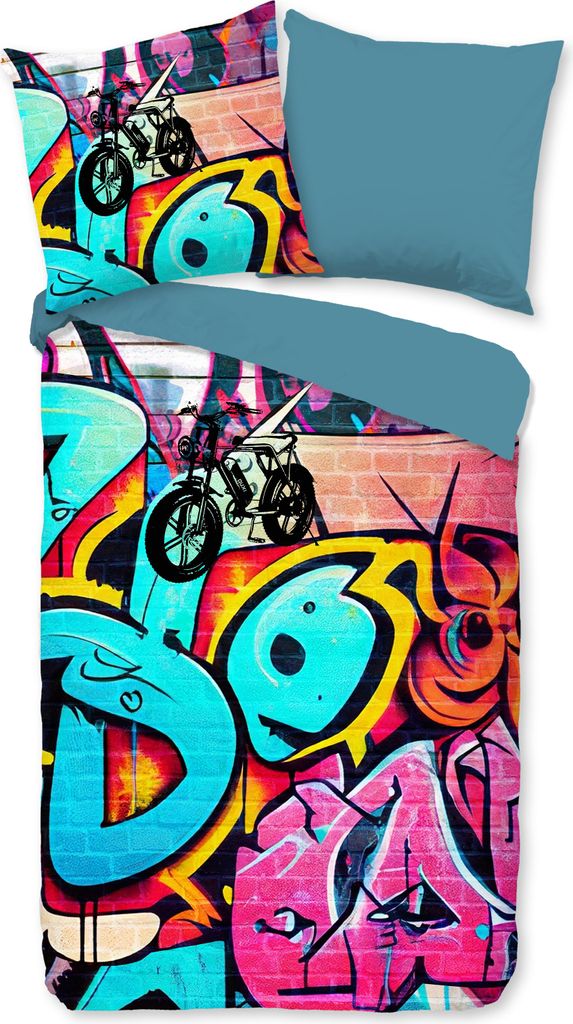 Duvet cover Good Morning 135x200 + 1* 80x80 cm - graffiti Produktbild 