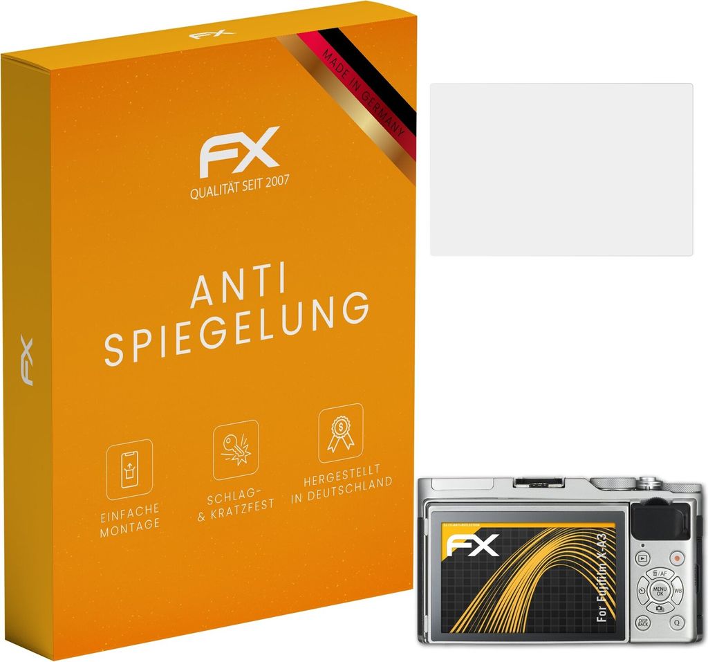 atFoliX FX-Antireflex 3x Schutzfolie kompatibel mit Fujifilm X-A3 Displayfolie