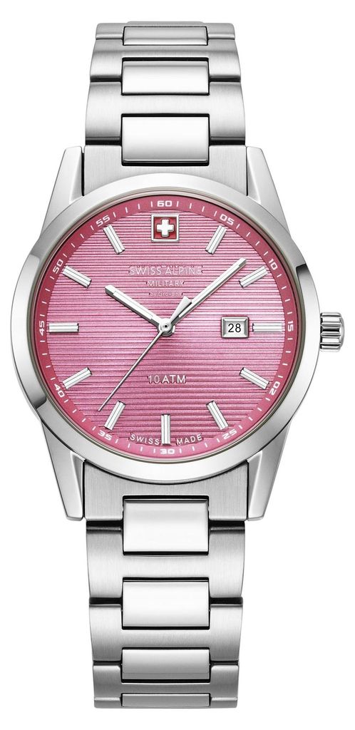 Swiss Alpine Military Damenuhr Argos Silber Rosa 34mm 10ATM Produktbild 