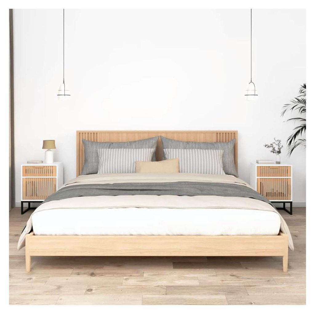 Nachttische 2 Stück, weiß, 40 x 30 x 55,5 cm, mehrschichtiges Holz und Eisen, platzsparend, Möbel für Balkon, Wohnzimmer, Büro, Schlafzimmer, ...