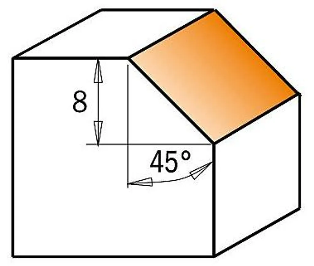 Fraise à chanfreiner HW 45° Ø29x8 mm queue de 8 pour défonceuse bois