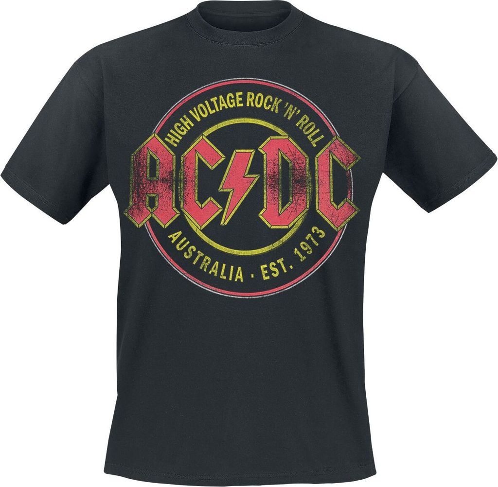 AC/DC T-Shirt Herren High Voltage - Rock 'N' Roll - Australia Est. 1973 schwarz 3XL