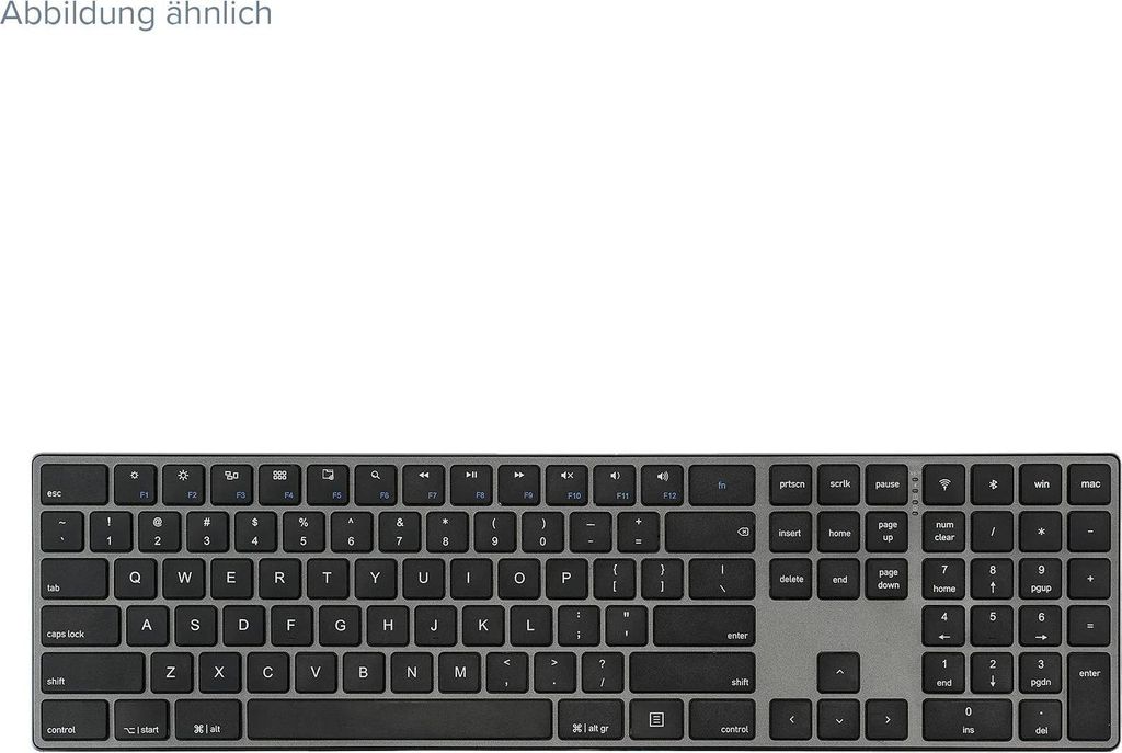 Perixx PERIBOARD-817 DE Kabellose Dual-Mode-Tastatur aus Aluminium, Vollformat