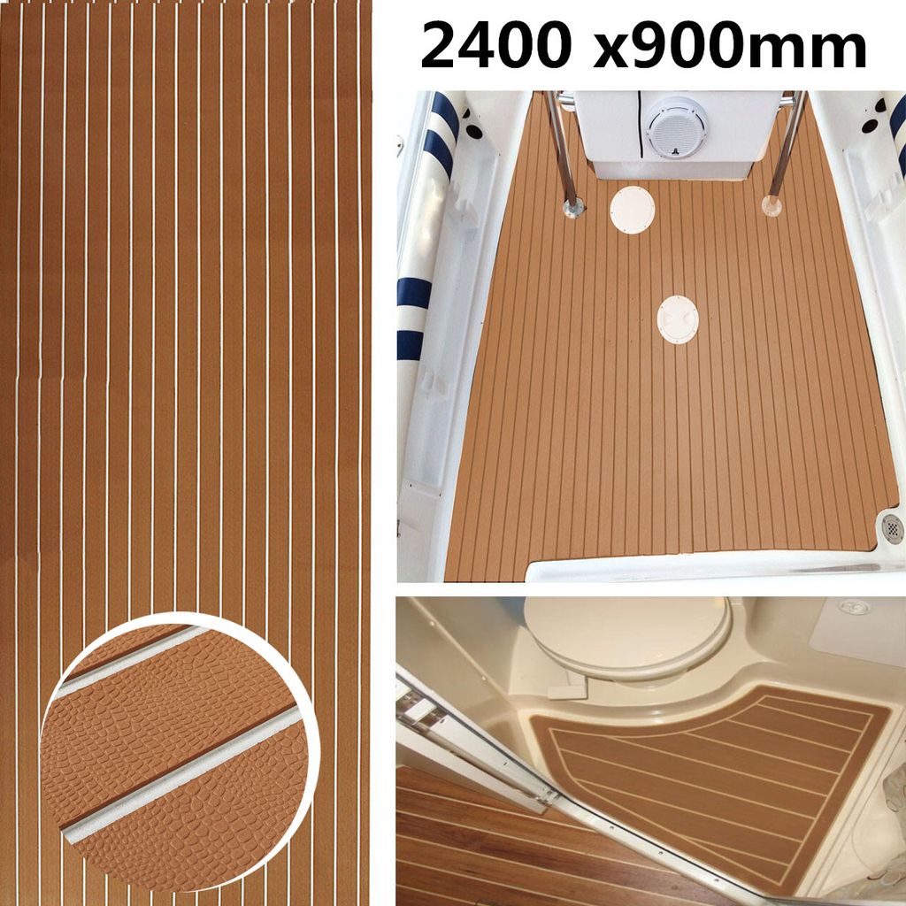 EVA Bootsbelag 240x90cm - Teak Optik Bodenmatte Selbstklebend Für Yacht