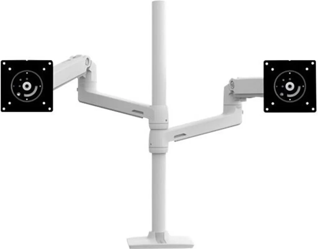 Support Moniteur Double pour Télétravail Ergotron LX Blanc Grand Poteau