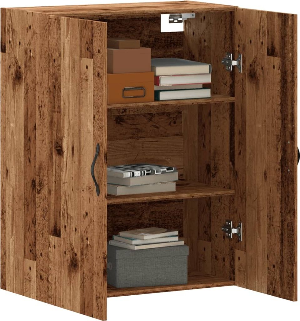 "2026 Aktion"Vitrinenschrank Moderner Look - Wandschrank für Toilettenartikel, Bücher - Altholz-Optik 69,5x34x90 cm Holzwerkstoff DEMöbel 2476612