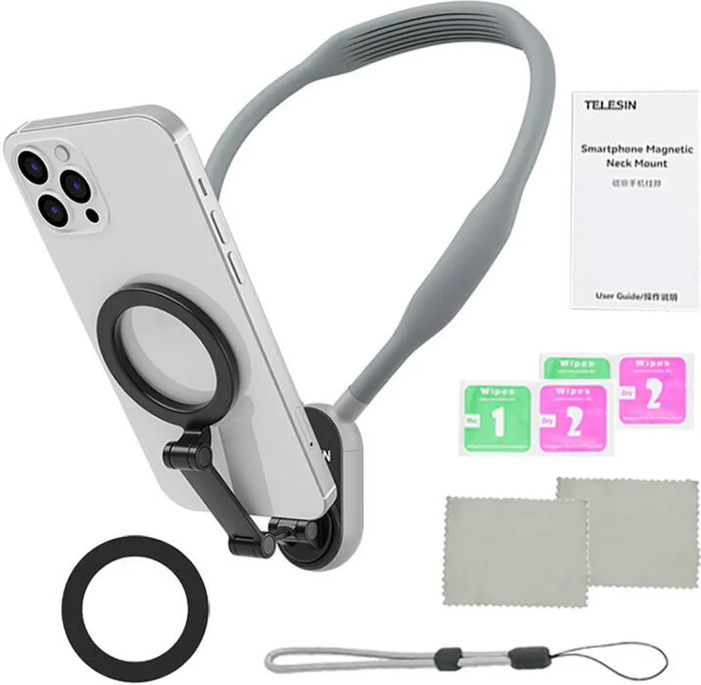 Accessoire Vlogging Mains Libres pour iPhone 12 à 16 Support de Cou