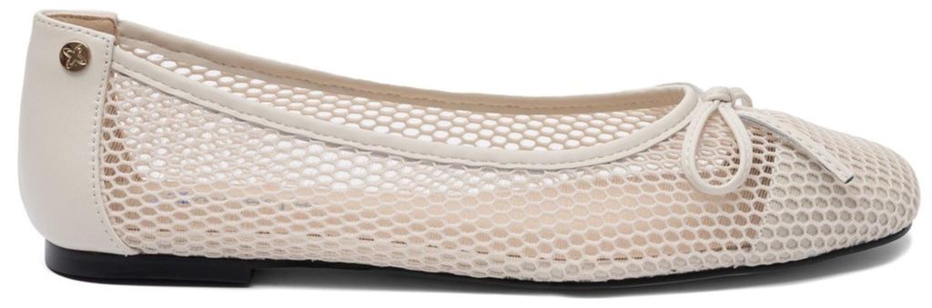 Damen Ballerinas Schuhe aus echtem Naturleder in Creme, für alle Jahreszeiten geeignet
