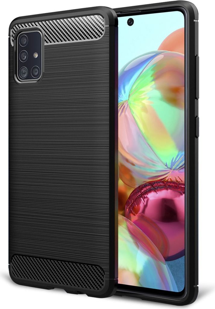 NALIA Carbon Look Case für Samsung Galaxy A51, Handy Hülle Schutz Tasche Cover