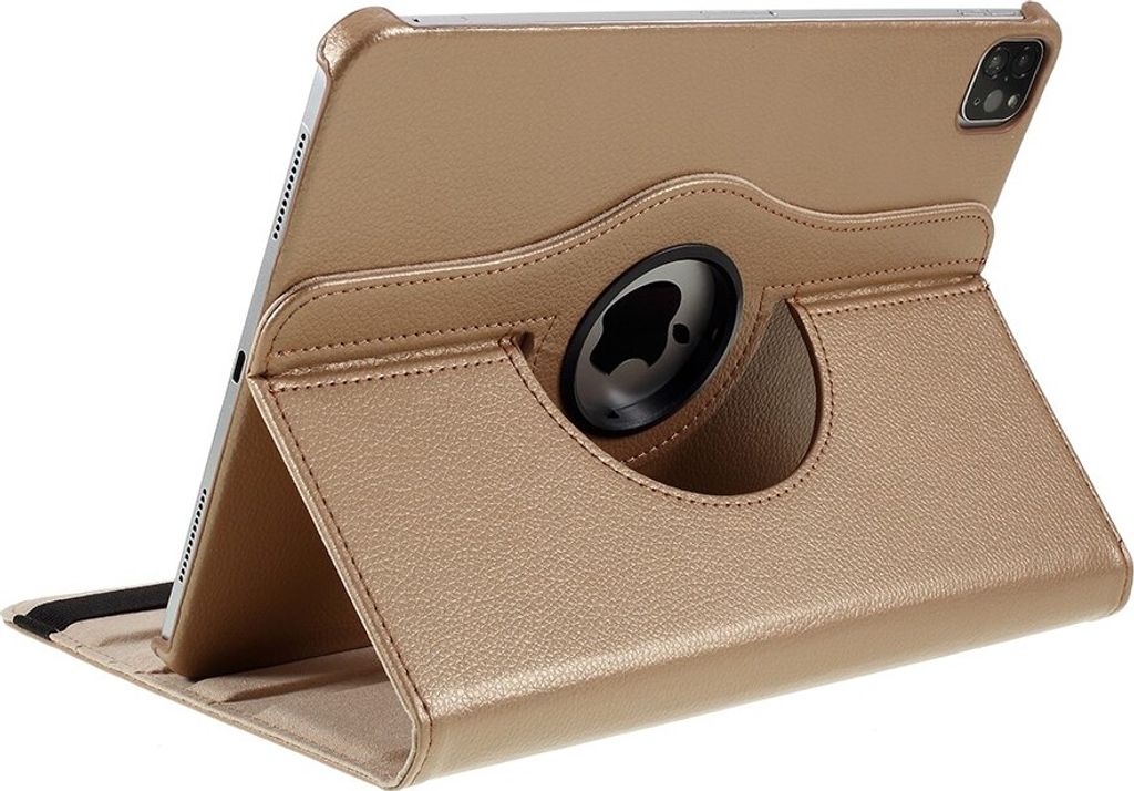 Peachy Um 360 Grad drehbare Bücherregalhülle, Kompatibel mit iPad Pro 11 Zoll (2018 2020 2021 2022) und iPad Air 4 und 5 - Gold