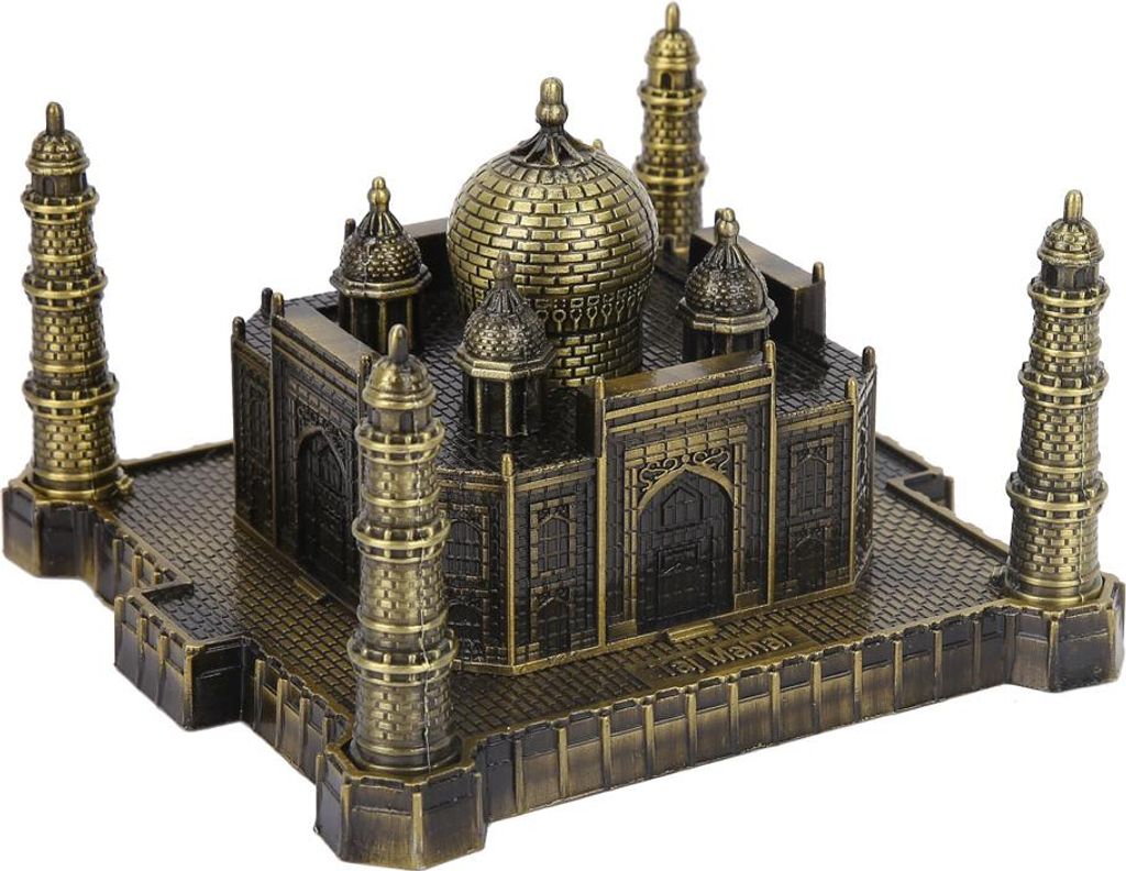 India Taj Mahal Model Metal World Famous Landmark Building Model Home Office Decor Ornaments